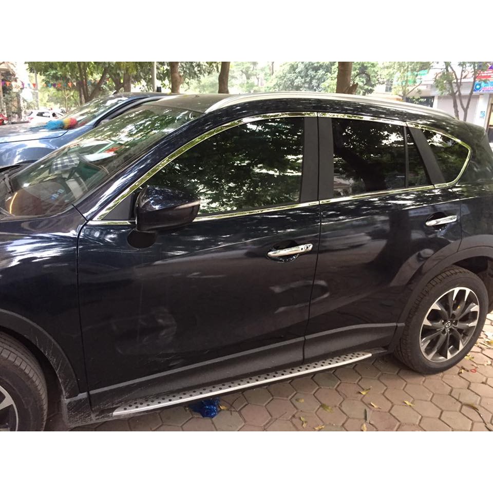 Nẹp viền chân kính và viền cong kính xe Mazda CX5 , CX-5 2014- 2015 2016 2017 Hàng inox cao cấp