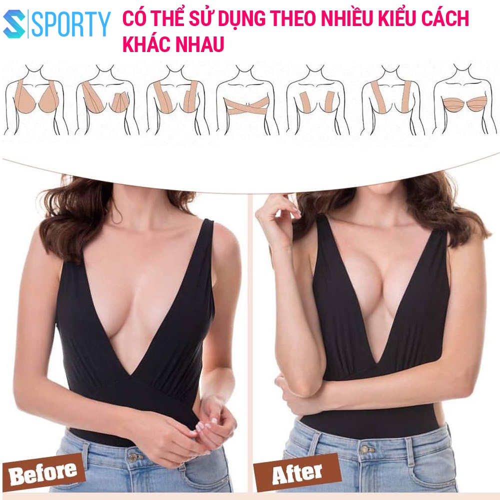 Ảnh Băng keo dán ngực, nâng ngực dành cho nữ ML8, bám dính chắc chắn có thể tạo nhiều kiểu SPORTY 4