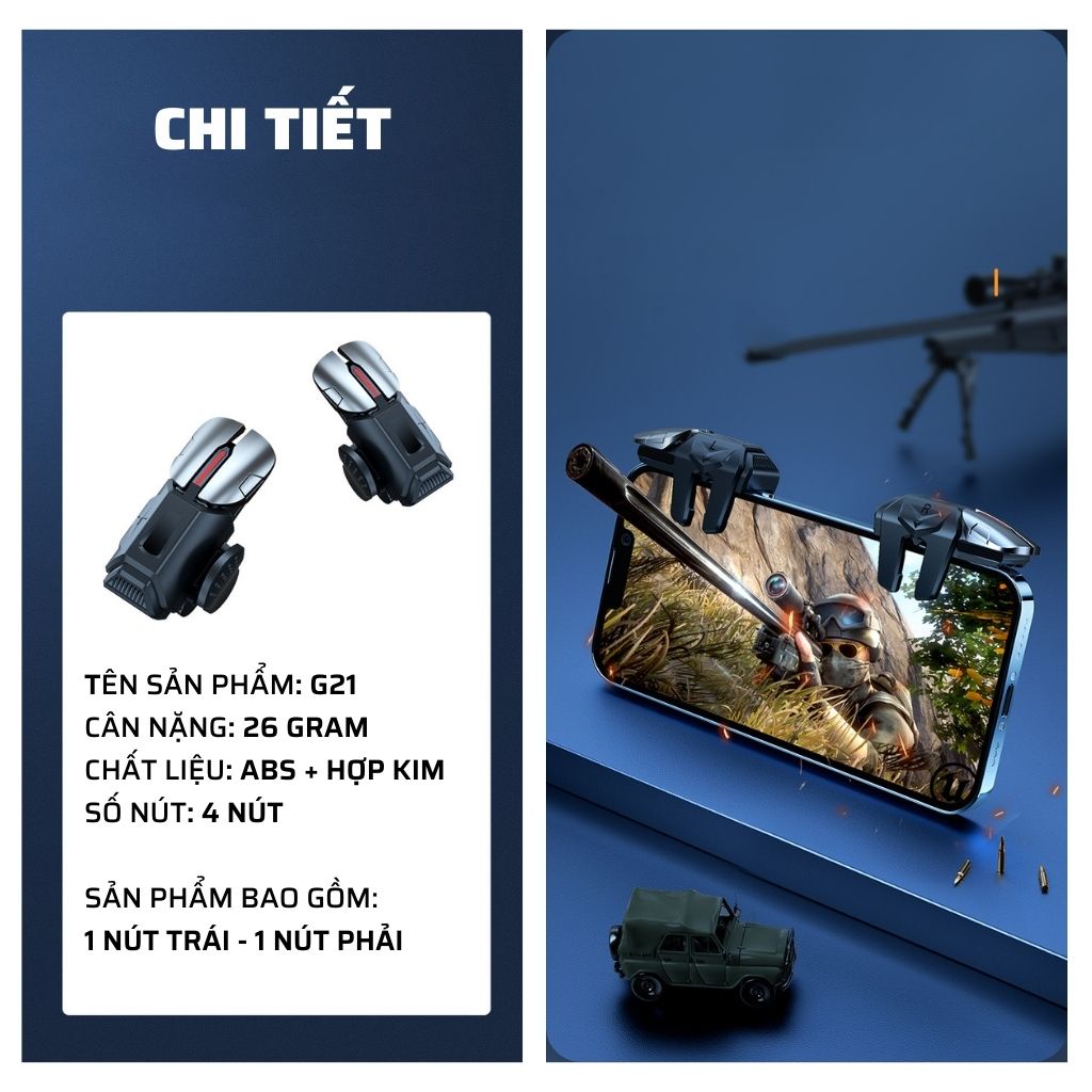 G21 | Nút bắn chơi game bằng 6 ngón chơi PUBG Mobile, Freefire, Call of Duty | BigBuy360 - bigbuy360.vn