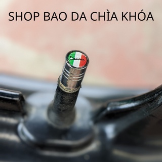 Nắp van xe máy vespa chất liệu kim loại có logo vespa