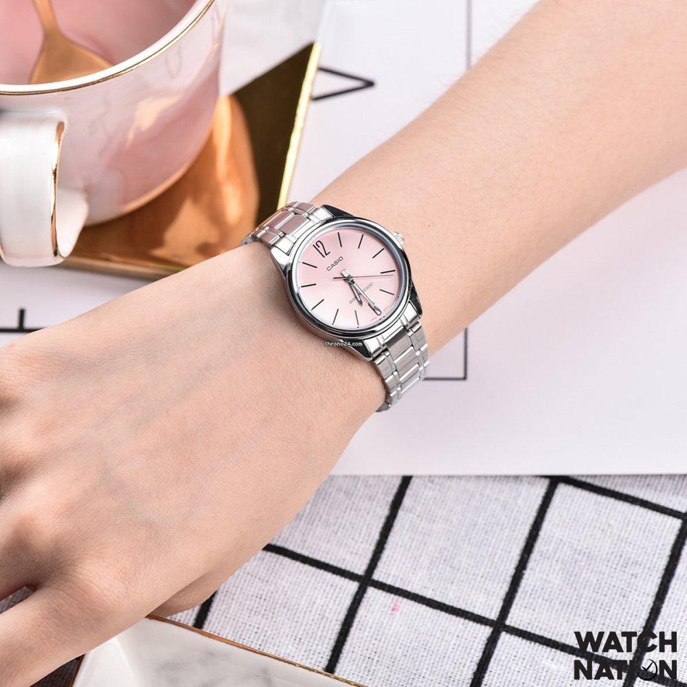 Ảnh Đồng hồ nữ dây thép không ghỉ Casio LTP-V005D-4BUDF chính hãng 2