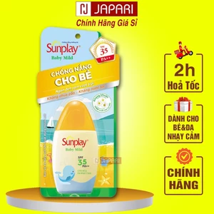 Kem Chống Nắng Cho Bé Sunplay Baby Mild CHÍNH HÃNG-KCN Sunplay Da Mặt Và Toàn Thân Cho Trẻ Em JAPARI