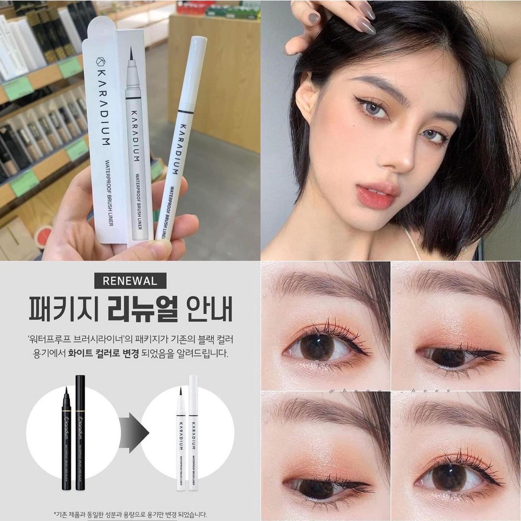 Mẫu Mới 2022] Kẻ Mắt Karadium Waterproof Brush Liner Black | Shopee Việt Nam