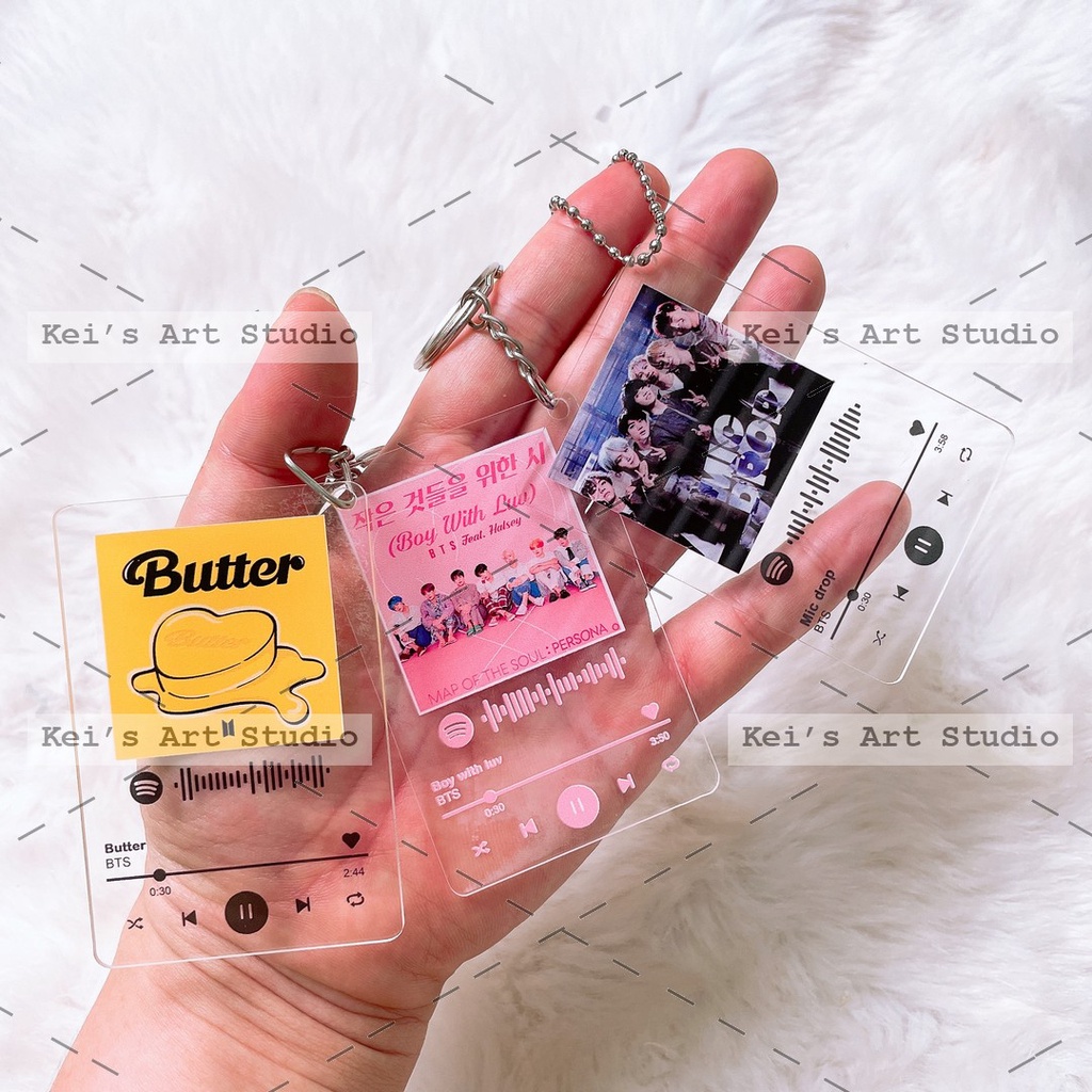 Móc khóa bài hát 5x7.5cm: big bang, red velvet, bts, blackpink, tara..