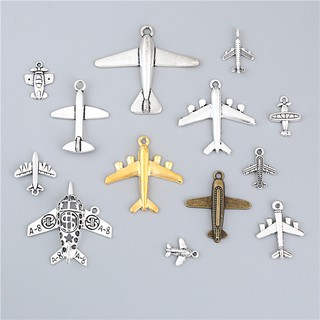 10 Chiếc Cổ Sliver 3D Đáng Yêu Máy Bay Quyến Rũ Bay Du Lịch Máy Bay Mặt Dây Chuyền Làm Đồ Trang Sức Handmade Phụ Kiện