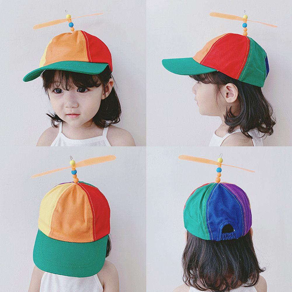 Mũ Snapback HOBBYIN rainbow với thiết kế cánh quạt máy bay, thời trang và bảo vệ khỏi nắng
