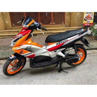 Tem rời xe AIR BLADE REPSOL đỏ cam trắng ngôi sao - làm tem dán xe máy AIR BLADE theo yêu cầu - Tem xe AIR BLADE rẻ và