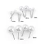 SAIA 5 Cặp / 10 Cặp / 12 Cặp Tai Stud 4mm 5mm 6mm 8mm 10mm 12mm Trang Sức Thời Trang Thanh Lịch