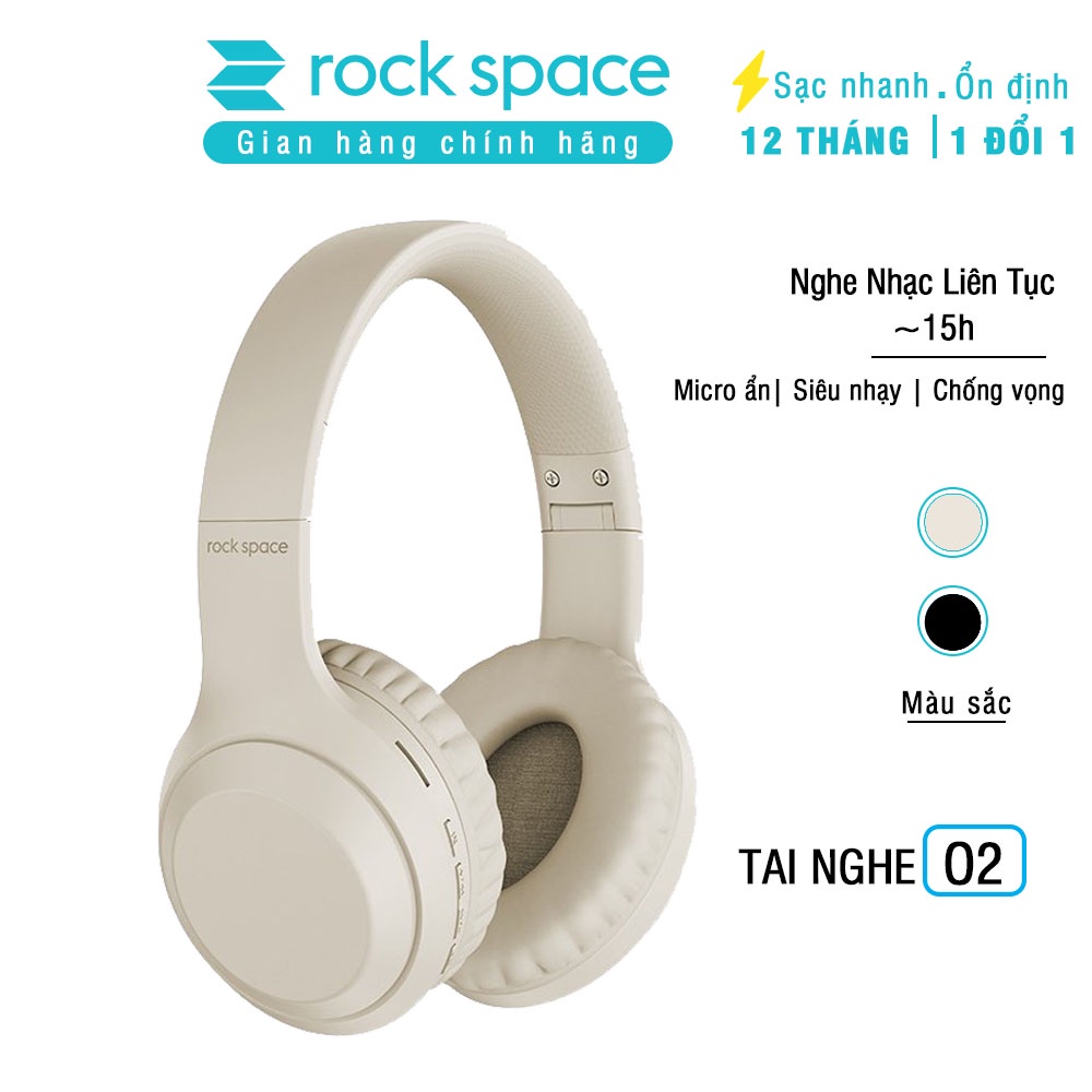 Mô tả Headphone tai nghe bluetooth chụp tai không dây Rockspace O2 có mic hàng chính hãng BH 1 năm - 3