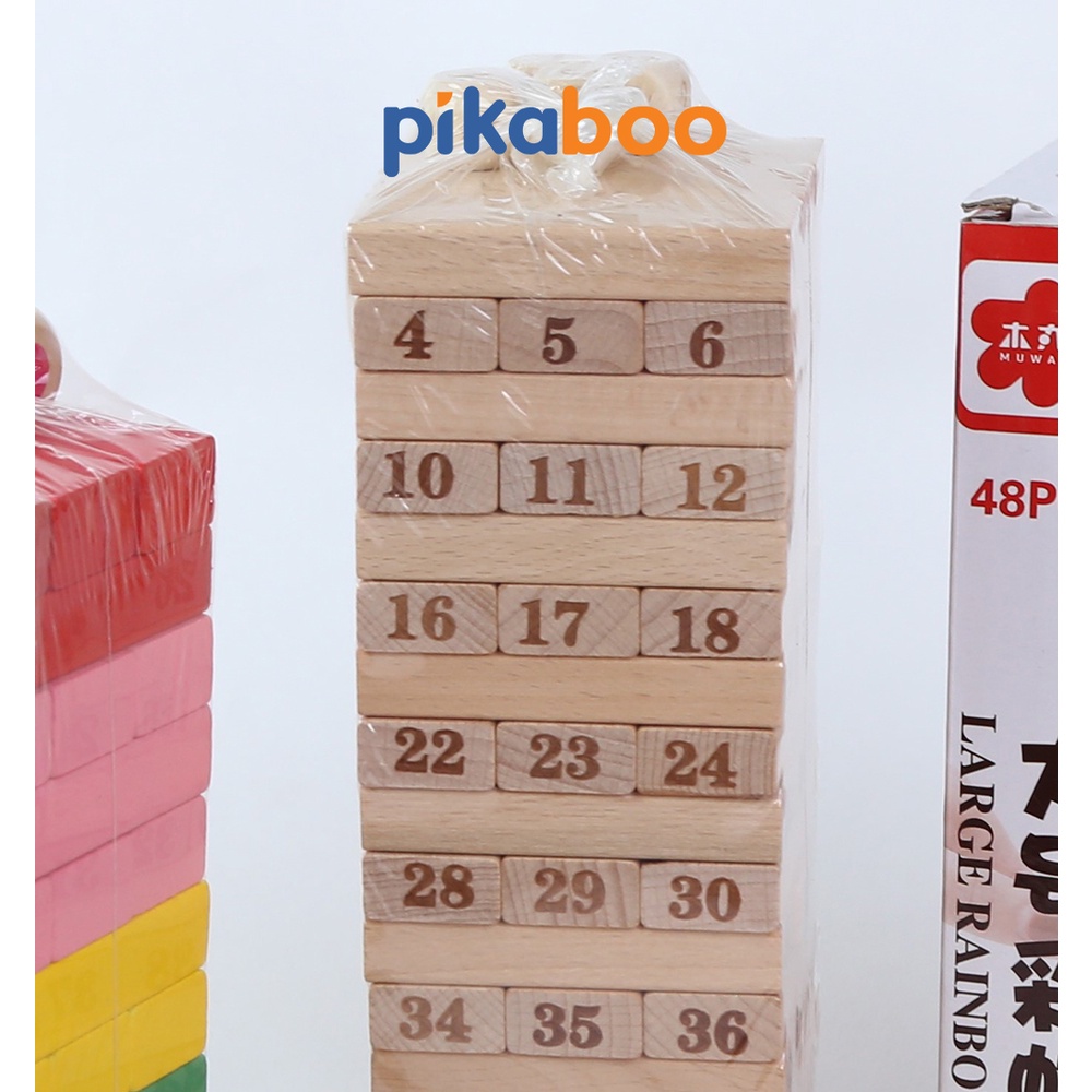 Ảnh Trò chơi rút gỗ Pikaboo loại lớn 48 và 54 thanh kèm xúc xắc an toàn tuyệt đối cho bé 3