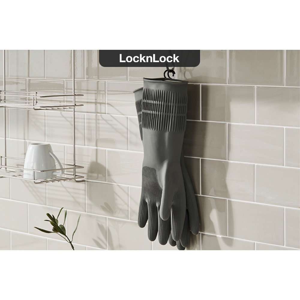 Ảnh Găng tay rửa chén cao su tự nhiên LocknLock ETM830, ETM831, ETM832, size S M L ,có móc treo - K-MALL 2
