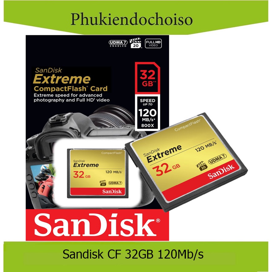Thẻ nhớ CF Sandisk Extreme 32GB 800x 120MB/s | Shopee Việt Nam
