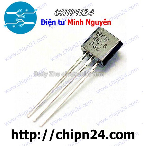 50PCS MCR100-8 SCR Thyristors – 0.8A 600V TO-92 Through-Hole Transistors