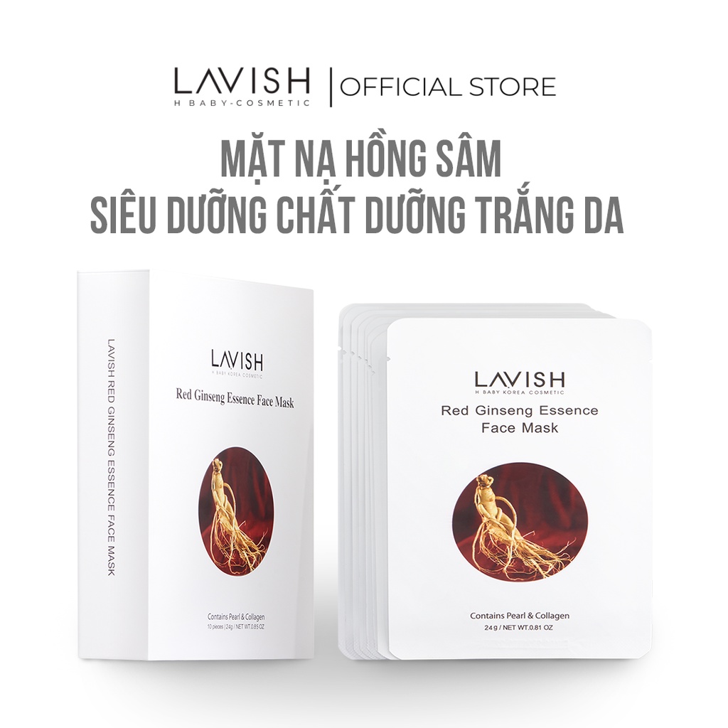 Ảnh MẶT NẠ HỒNG SÂM SIÊU DƯỠNG TRẮNG (10 MIẾNG) LAVISH H BABY 3