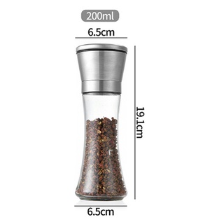 Hũ xay tiêựng  thủy tinh, nắp inox , dung tích 200mL  va 180 ml  loại tót - Xay Tiêu bằng tay