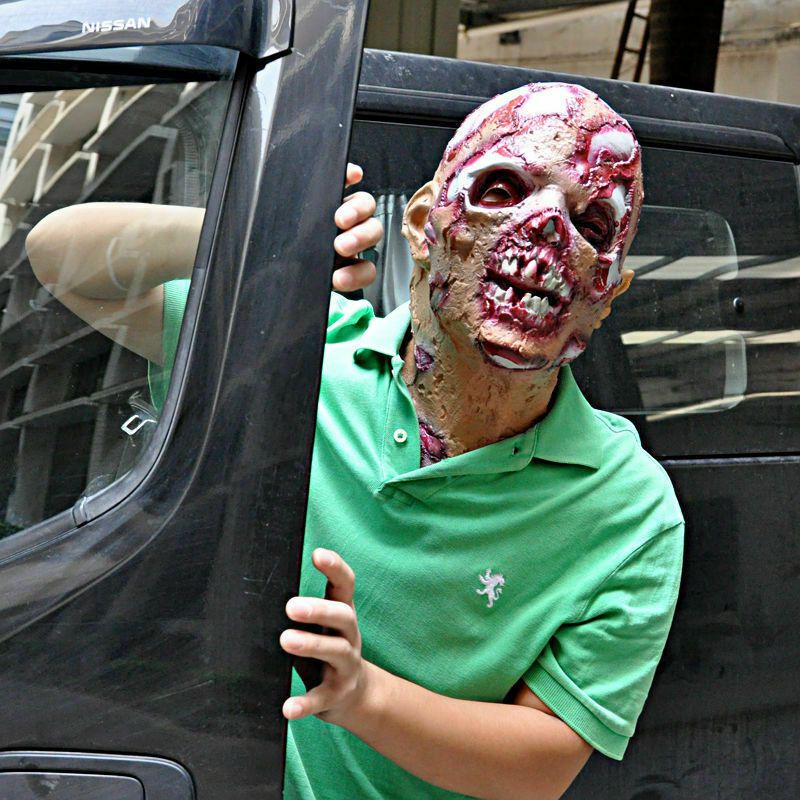 Mặt nạ Zombie Halloween Người lớn Cao su đẫm máu Đáng sợ Cực kỳ ghê tởm Mặt nạ kinh dị toàn mặt