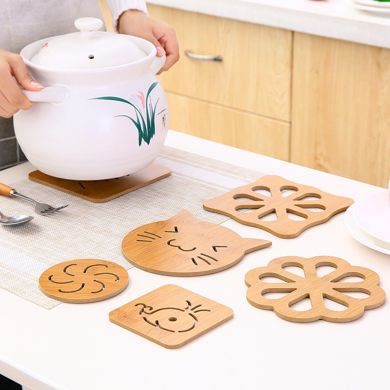 Đế Gỗ Lót Xoong Nồi , Chén Bát, Lót Ly Cốc Cách Nhiệt Tiện Lợi khi sử dụng