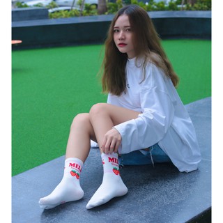 [MUA 2 TẶNG 1]Tất vớ nữ Ulzzang cổ cao Sữa Dâu Kikiya cao cấp Hàn Quốc W-C-016 (Chính Hãng)
