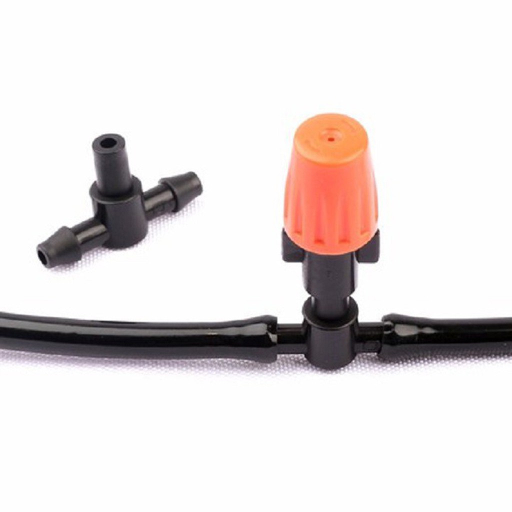 10 [ 10 cái ]Tê Nối Ống 6mm - 8mm Gắn Đầu Béc Phun Sương, Loại 1 Đầu Trơn 2 Đầu Ngạnh