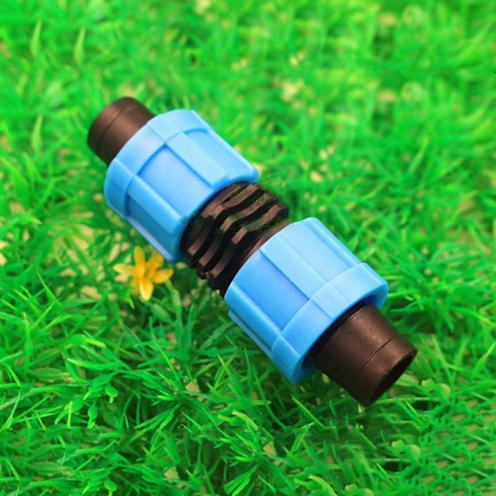 Đầu nối thẳng ống tưới nhỏ giọt dẹp 16mm kiểu ren vặn, phụ kiện dây tưới nhỏ giọt