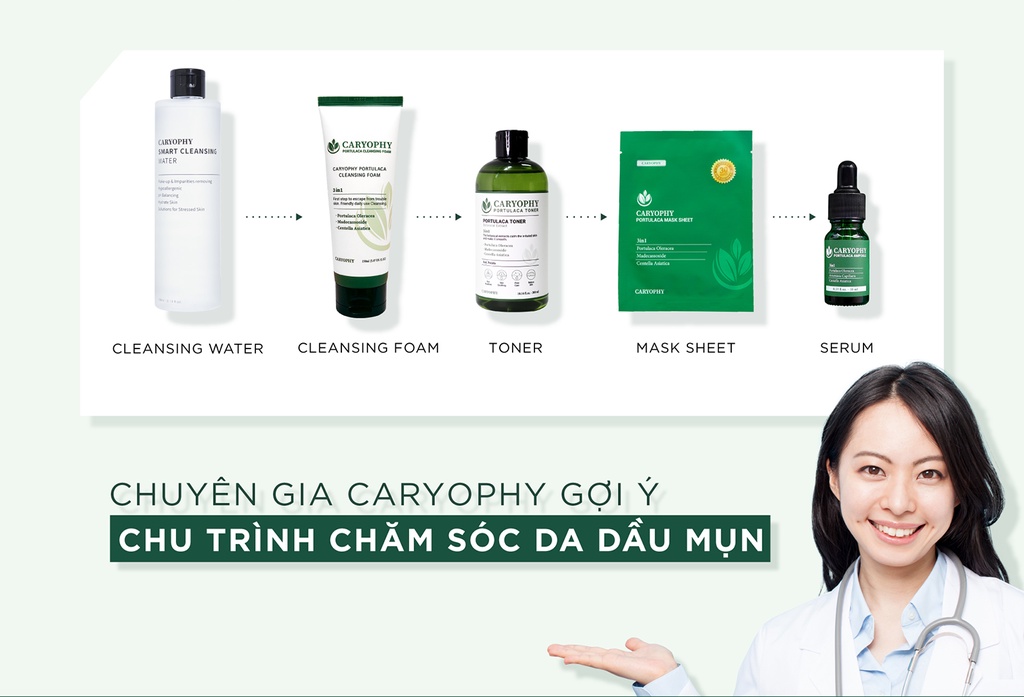 Mô tả Hộp 10 miếng mặt nạ Caryophy Portulaca Mask Sheet Hàn Quốc cấp ẩm dưỡng da giảm mụn mờ thâm - 9