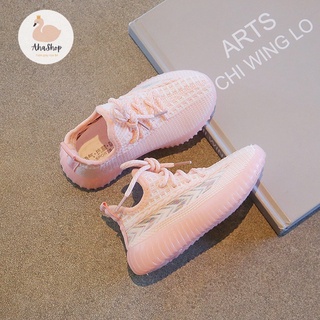 Size 21-30 Giày Thể Thao Nháy Đèn Phối Vải Lưới Phong Cách Cá Tính Cho Bé Trai Bé Gái K073