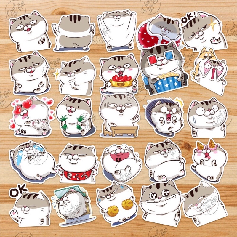Sticker Ami-bụng bự dễ thương trang trí nón bảo hiểm xe máy hình dán ...
