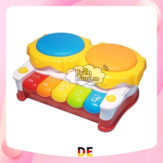 Đàn Nhạc Cho Bé 2in1 – Piano Kết Hợp Trống Tay, Nhạc Tiếng Anh, Âm Thanh & Đèn Nhấp Nháy