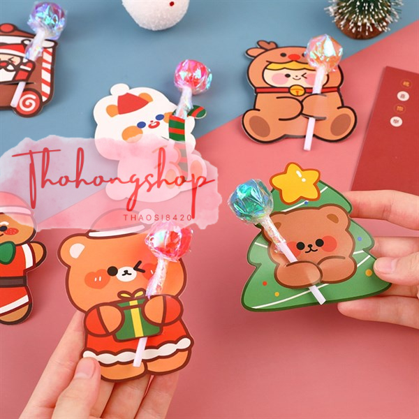 3 Thiệp Noel Set 5 Giáng Sinh Sáng Tạo Thiết Kế Kèm Quà Tặng
