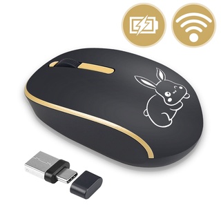 Chuột không dây 2.4G Kèm Đầu Nhận USB Type-C