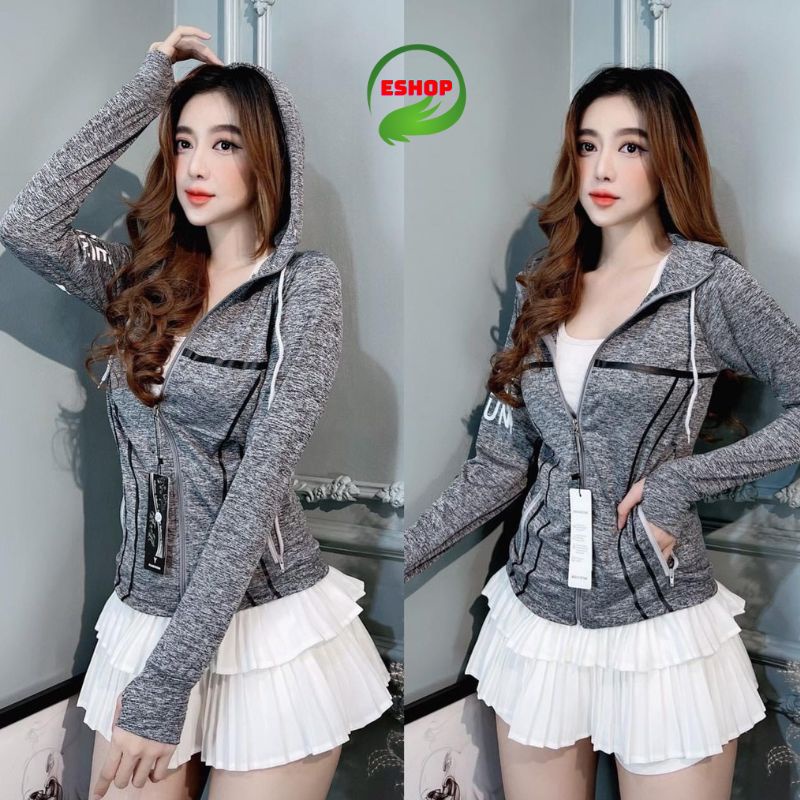Áo khoác nữ form rộng ESHOP có mũ bigsize đẹp Áo khoát nữ chống nắng thun lạnh cotton dày rẻ AK01