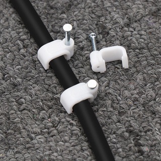 [Vận chuyển nhanh] THEHOMECO 100 chiếc Giá đỡ cố định Hữu ích Bán chạy Quản lý dây Phụ kiện điện Phần cứng cố định móng tay thép