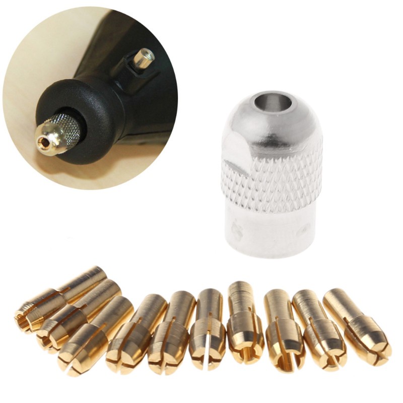 Set 10 đầu kẹp mũi khoan kích thước 0.5-3.2mm 4.3mm