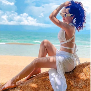 BIKINI UMI BIKINI 2 MẢNH SET 3 MÓN HỒNG TRẮNG BIKINI STORE