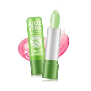 Kiss beauty Aloe Vera Lipstick Thay đổi màu Son dưỡng môi Dưỡng ẩm Dưỡng ẩm Chống thấm nước Chống khô Thay đổi nhiệt độ