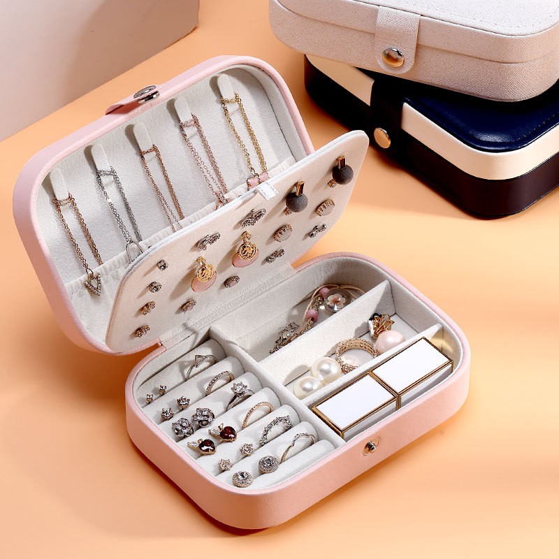 Hộp Đựng Trang Sức CASEGRACE Bằng Da Pu Lót Nhung Thiết Kế Nhỏ Tiện Dụng