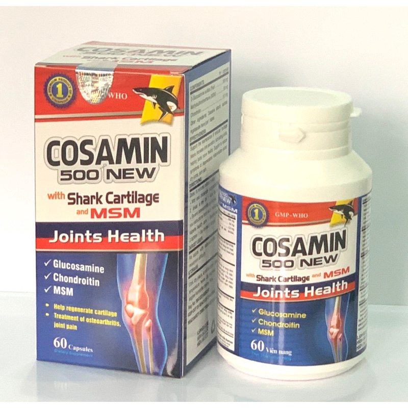 COSAMIN 500 NEW with Shark cartilage and MSM (Glucosamine ) Vinaphar 60