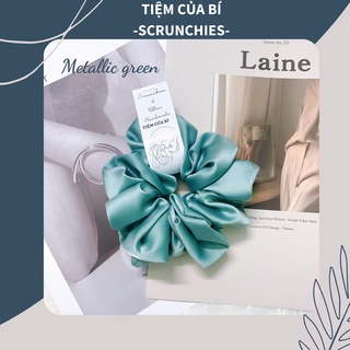 [Hàng thiết kế] Scrunchies dây cột tóc handmade size to siêu phồng vải lụa cao cấp hot trend dành cho bạn gái