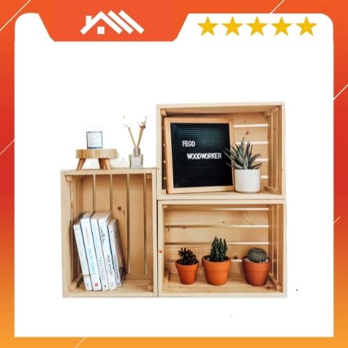 Hộp gỗ đựng đồ pallet/ Box gỗ - Thùng gỗ thông decor nhà cửa ...