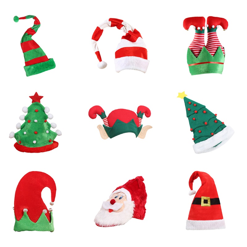 Mũ ông già Noel dài cho người lớn và trẻ em - Trang trí tiệc Giáng sinh