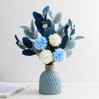 Combo 10 hoa giả - Hoa cúc Pansy Lucas 65cm 1 cành 3 bông trang trí bền, đẹp, sang trọng