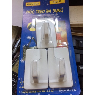 Móc dán tường siêu dính chịu lực 3kg, móc dán tường vỉ 2 cái,3 cái