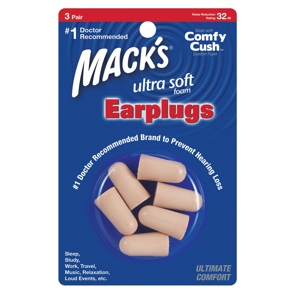 Ảnh Hộp 3 đôi nút bịt tai chống ồn Mack's Soft Foam (Siêu mềm) 2