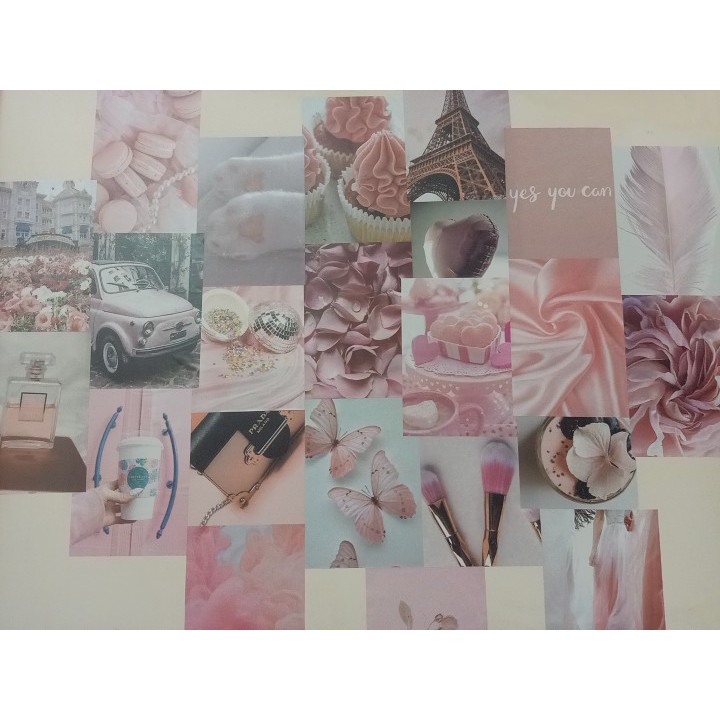 Postcard decor dán tường sticker vintage cute decal theme Pinky mẫu 3 1303 | BigBuy360 - bigbuy360.vn
