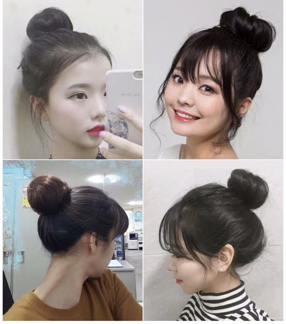 Búi Tóc Giả Tròn Cao Cấp Sang Trọng Tự Nhiên Như Tóc Thật Dễ Kẹp Dễ Tạo Kiểu