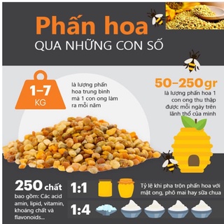 Phấn Hoa Nguyên Chất 500g - Phấn Ong, Phấn Hoa Cà Phê