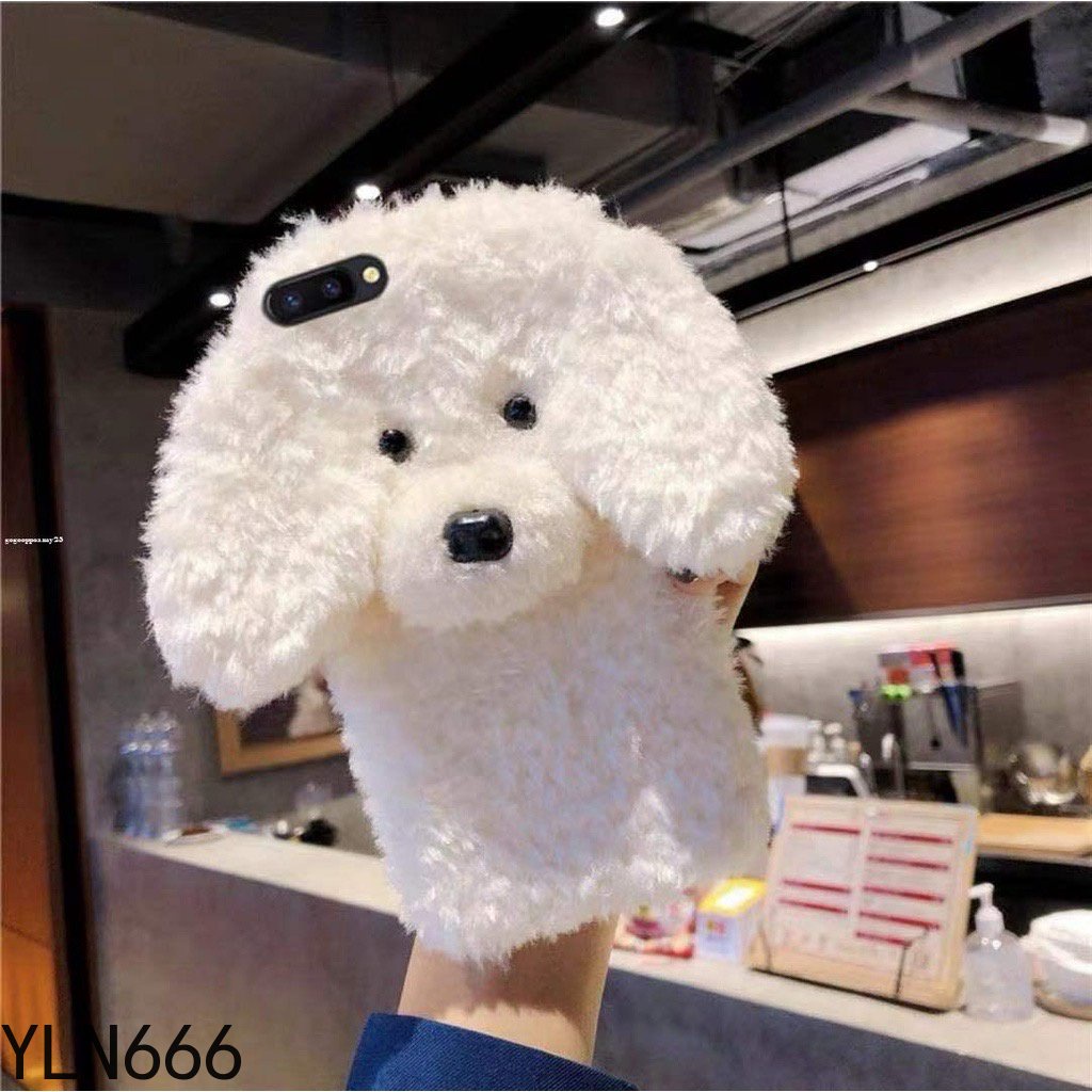 OPPO A18 A38 A17K A58 A57 A77 A78 A79 A60 A98 A95 A94 A93 A92 A72 A55 A54 A52 A16 A12 A15 A53 A33 A31 A73 A11X A3X A3PRO Ốp điện thoại sang trọng hình chú chó bông lông tơ thời trang