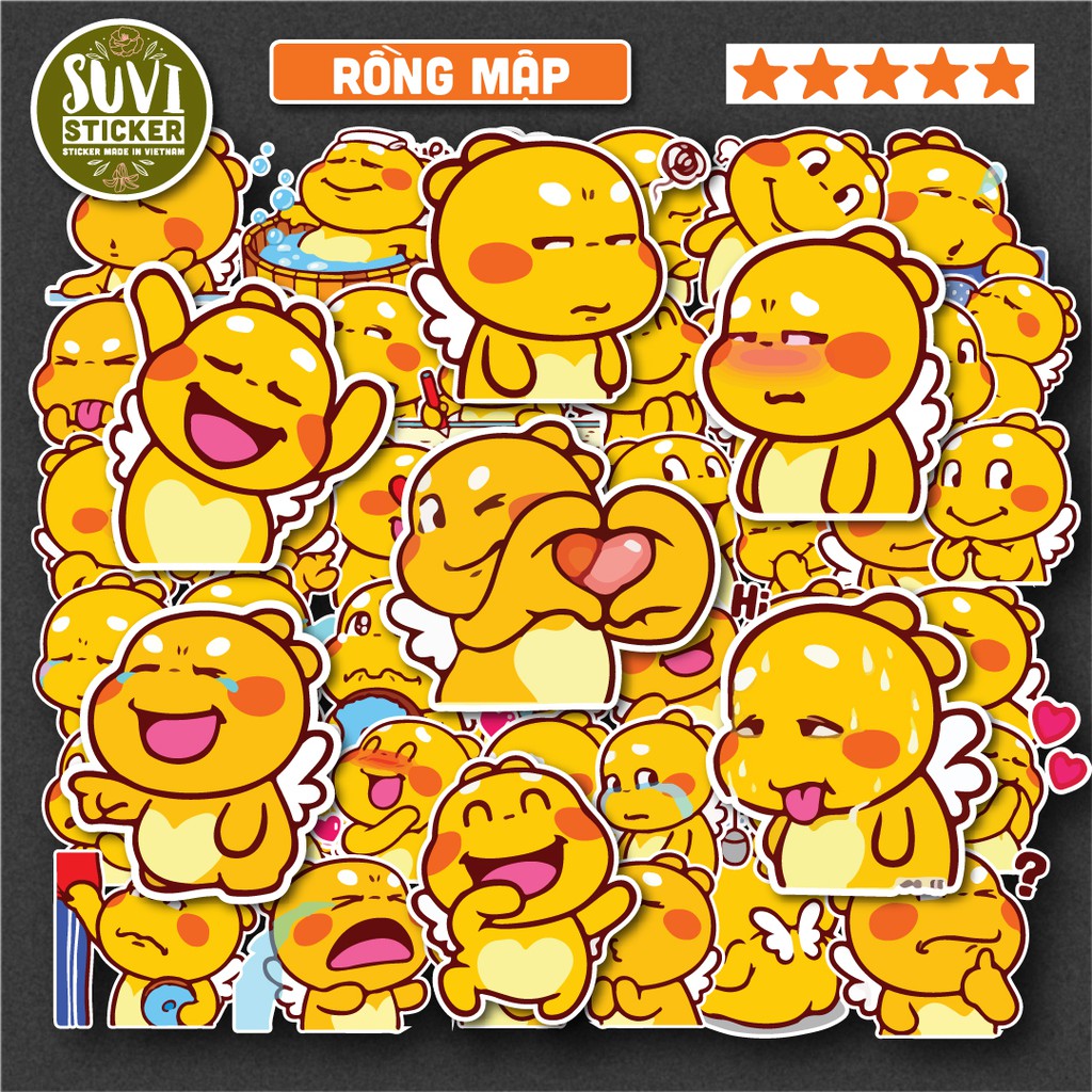 50 Sticker Rồng dễ thương chống nước sticker dán laptop, điện thoại ...