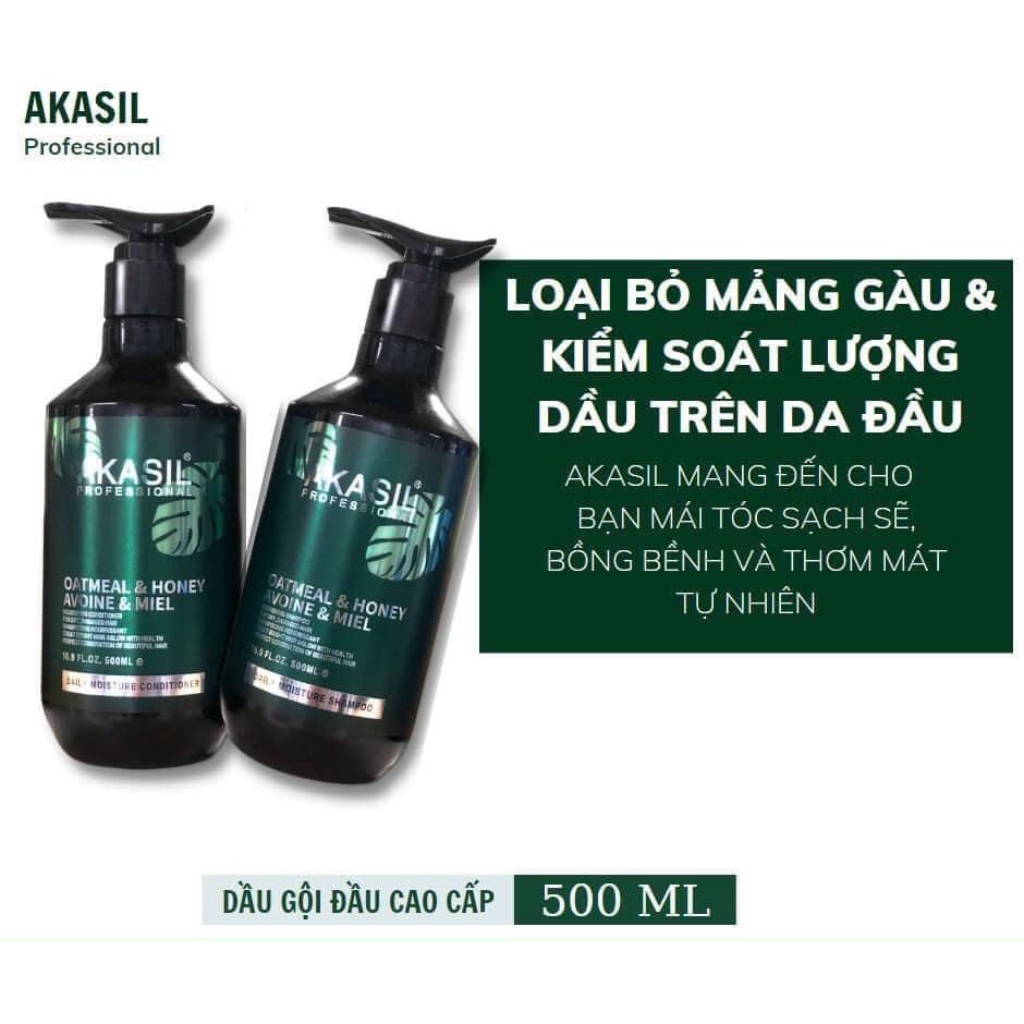 Cặp Dầu Gội Xả AKASIL 500ml/1000ml | Dưỡng Tóc Mềm Mượt, Hỗ Trợ Sạch Gàu Dầu.