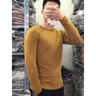 Áo len nam cổ tròn lông cừu ABABA Dáng ôm body mềm mịn dày ấm len nam dài tay - ABA-TRONTIEUCUU